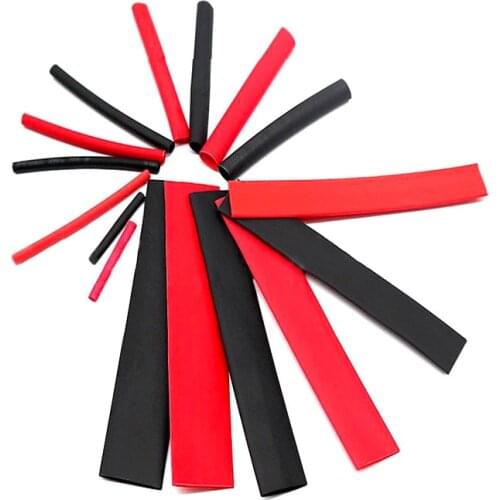 150Pcs 2:1 Heat Shrinkable Tube Kit Insulation Wear-resistant Wire Cable Protective Sleeving black red