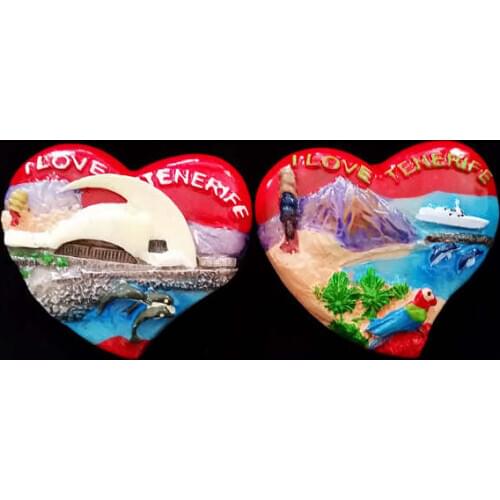 2pcs Spain Tenerife ILOVE TENERIFE landscape resin creative fridge magnet gift
