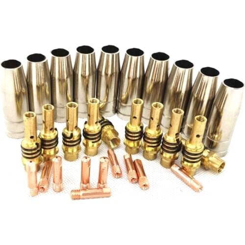 30Pcs 15AK Torch Machine Consumables MIG Torch Gas Nozzle Tips Holder for MIG Welding Machine