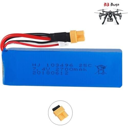 7.4V 2700mAh Upgrade lipo Battery for mjx B3 Bugs 3 Force1 F100 Contixo F17 RC quadcopter drone spare parts RC toys accessories
