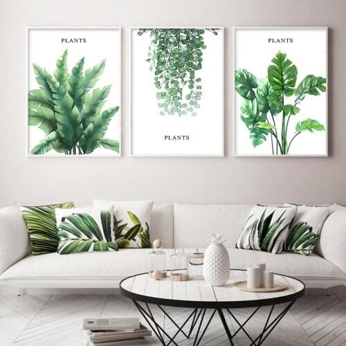 Watercolor Botanical Leaf Art Print Green Flower Poster Nordic Home Living Room Canvas Wall Pictures Bedroom Decorative Painting