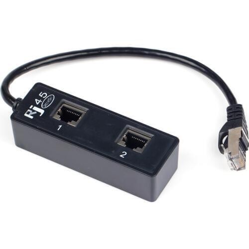 BAAQII 1 To 2 LAN Ethernet Network RJ45 Plug Connector Splitter Adapter Cable New AA4165