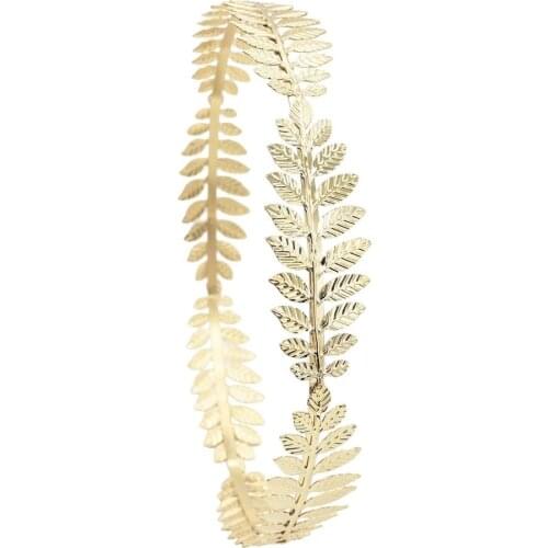 Baroque Wedding Western Hair Accessories Simple Gold Leaf Shape Bridal Headband Tiara Hair Jewelry Women Girl Headpiece