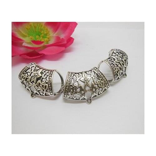 Free Shipping 5Pcs/Lot Tibetan Silver Color Hollow Metal Charms Pendants 45x32x22mm