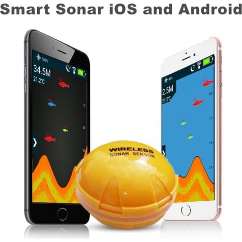 Wireless Smart Fish Finder for iOS and Android Sounder Sonar echo sonar fishfinder App 50M/130ft Sea Fish Detect