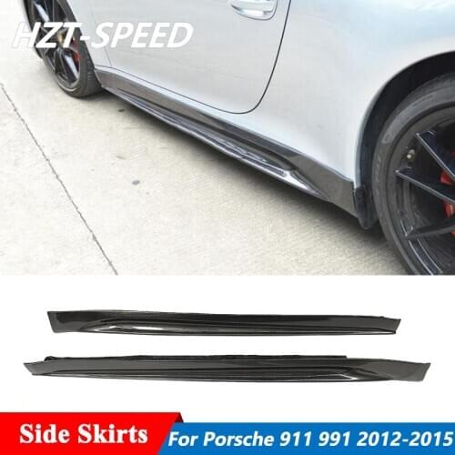Carbon Fiber Side Skirts Door Aprons For Porsche 911 Carrera 991 991.1 991.2 GT3 2012-2015
