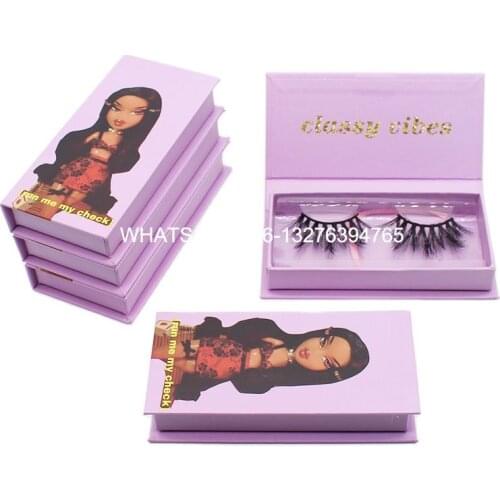 Cartoon Photo Cover Mink Lash Case With Tray Custom Lashbox Packaging With Your Photo 100% Handmade Mink Eyelash Supplier
