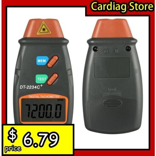 Digital Laser Photo Tachometer Non Contact RPM Tach Digital Laser Tachometer Speedometer Speed Gauge Engine Dropship No Ads