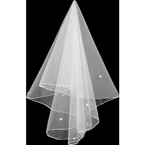 Elegant Wedding Accessories 1.5 Meters 1 Layer Flower Short Wedding Veil White Simple Bridal Veil No Comb Wedding Veil Hot Sale