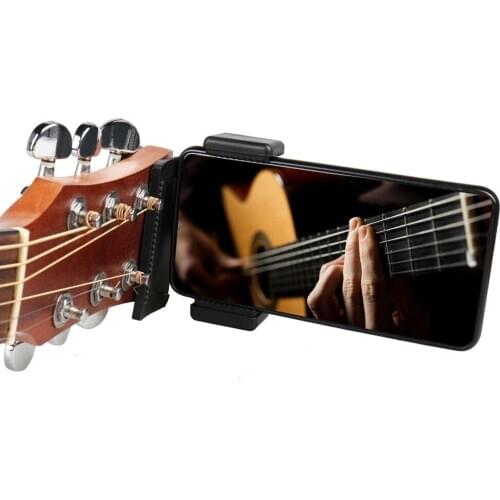 Guitar Head Clip Mobile Phone Holder Broadcast Bracket Stand Tripod Clip Clamp for Home Music Recording