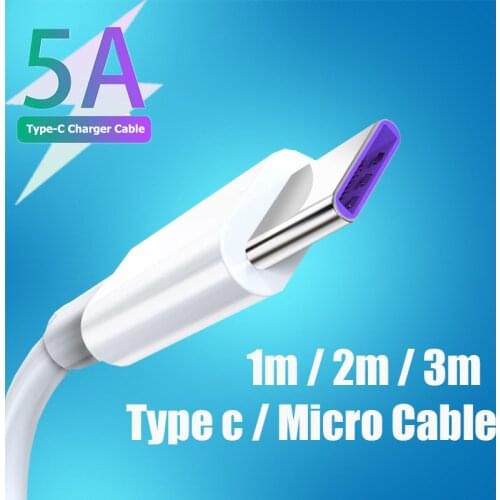 USB C Phone Cable For Xiaomi Redmi Note 10 Cable 5A Fast Phone Charging Cable For Huawei Samsung USB Type C Micro Charger Cable