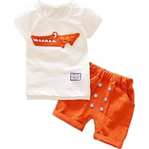 BibiCola Summer Toddler Baby Boy Clothes Set Children Boys Cartoon Tops +Pant 2PCS Sport Outfit Kids Boys Clothing Set