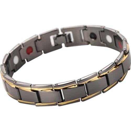 European And American mens and Womens Magnetic BraceletsMagnetic Therapy Hematite Titanium Steel Bracelets Detachable Brace