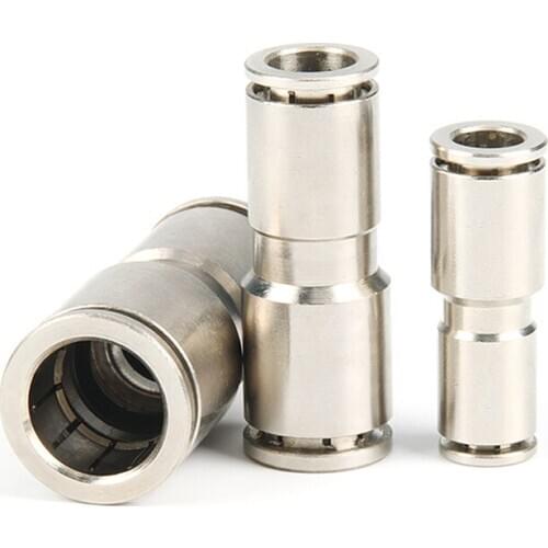 1pc All copper nickel-plated quick plug joint PG series pipe pneumatic joint reduce diameter straight