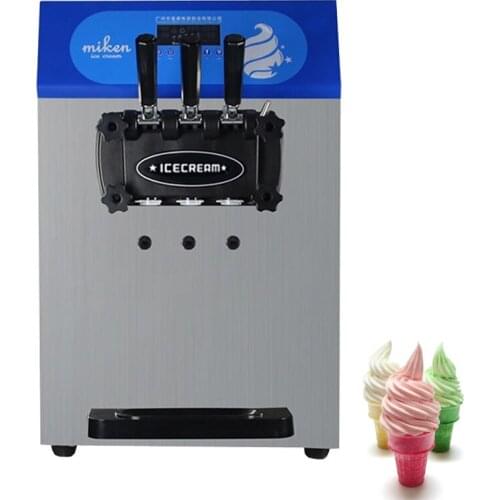 Desktop Mini Soft Serve Ice Cream Machine 3 Flavors Commercial Ice Cream Makers 110V 220V