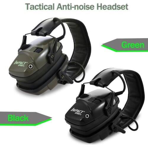 HOT Tactical Electronic Shooting Earmuff Outdoor Anti-noise Impact Sound Headset Hearing Protective Headset Black