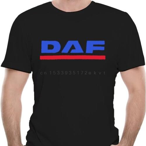 NEW DAF TRUCKS COMPANY TRUCKER LOGO MEN BLACK SIZE S-5xl USA SIZE T-SHIRT EN1