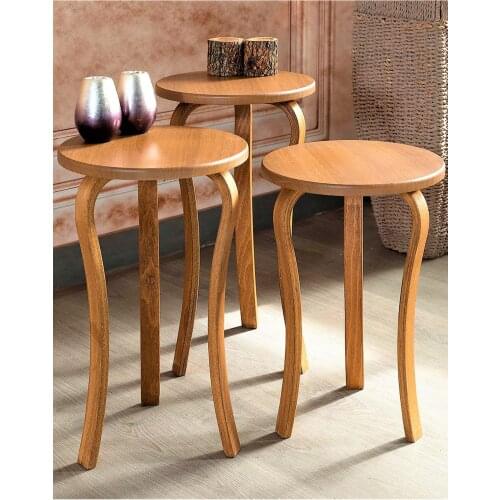 Walnut Modern The MEDEF Wood Foot Zigon Coffee table-3'lü coffee table