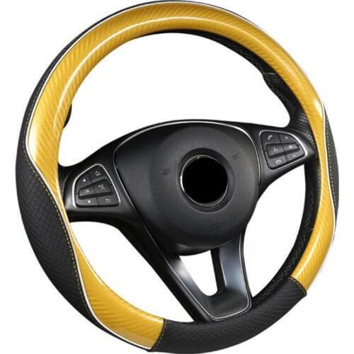 Cool 3D Sport Car Steering Wheel Covers Micro Fiber Leather Two-Tone Steering Wheel Case Auto Interior Accessories