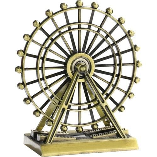 Retro The London Eye Creative Metal Ferris Wheel Desk Ornament Office Living Room Home Decor Birthday Gift