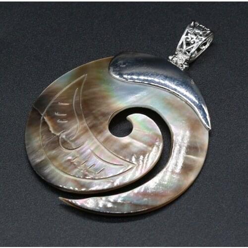 Charm New Natural Stone Round Shell Pendant Can Be Used For DIY Simple Design Decorative Jewelry Accessories