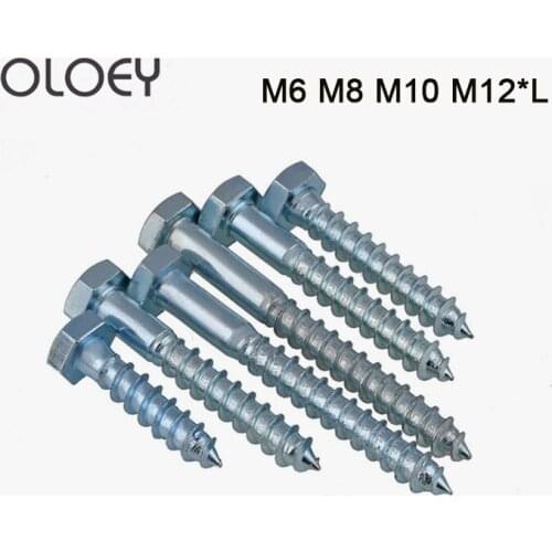 Hexagon Self Tapping M6 M8 M10*L 304 Stainless Steel Outer Hexagon Self Tapping Screw Outer Hex Head Lag Bolts Wood Screws Bolt