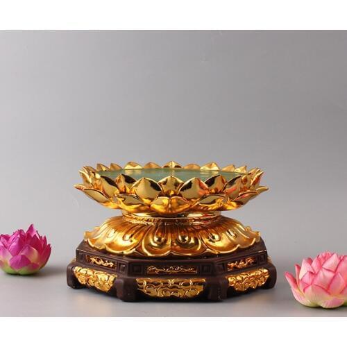 Buddha statue Guanyin Bodhisattva lotus base resin gold plated installed Buddha statue Crafts