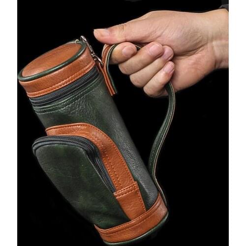 Cigar Moisturizing Bag PU Leather Cigar Case Travel Cigar Humidor Box Portable Cigar Box Fit 8 Cigars With Cigar Cutter