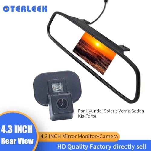 4.3 Inch Car Rear View Mirror Monitor Parking Monitor with Special Car Reverse Camera for Hyundai Solaris Verna Sedan