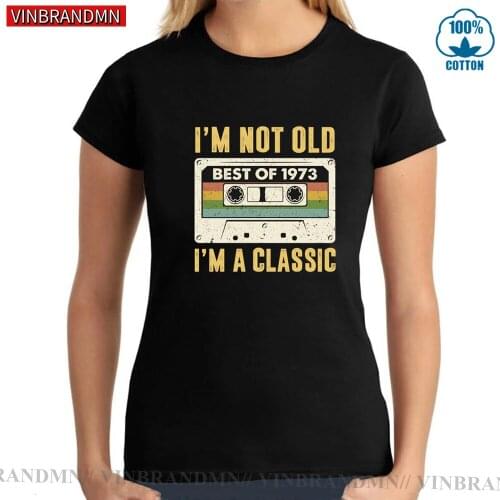 Womens Born In 1973 T Shirt Designer Cool Fit Building Spring Letters Tshirt women Cotton TShirt Tees Tops Streetwear Harajuku