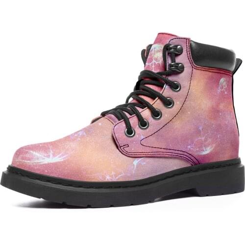 Custom New Design High-Quality Dropshipping Wholesale Fashion Boots Shoes For Women 2021 Starry Sky Pink Spring And Autumn