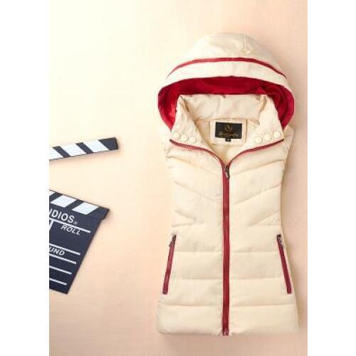 2017 Hot selling Autumn Winter Women female thickening vest down cotton slim Girls warm waistcoat with a hood Cheap wholesale