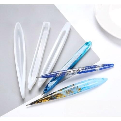 1pcs Transparent Pen Silicone Mould Dried Flower Resin Decorative Craft DIY Ballpoint Pen Mold Epoxy Resin Molds for Jewelry