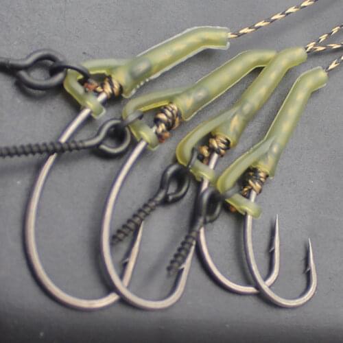 30PCS Carp Fishing Accessories Hair Rigs Aligners D Rig Carp Fishing Rig Swivel Fishing Hook link Connector Terminal Tackle