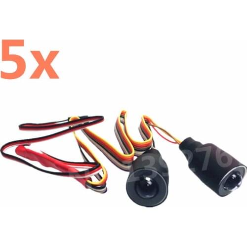 5 Pieces Wrangler With Channel Angel Eyes 17mm RC Simulation Climbing Lights Headlamps For 1/10 Scale Models Remote Control Cars