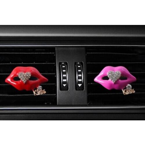 Car-styling NEW Kiss Sexy Lips Car Air Outlet Fragrant Perfume Clip Freshener Diffuser Gift Diamond Flavoring In The Car