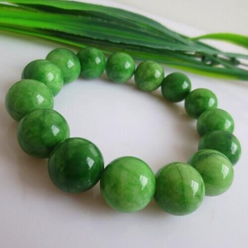 BANGLE NATURAL JADE JEWELRY ROUND BEADS GEMSTONE BRACELET EMERALD JADE JADEITE BRACELET FOR MEN AND WOMEN WITH CERTIFICATE