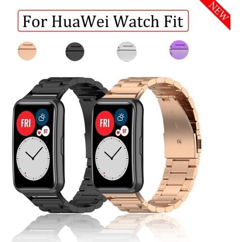 2020 Stainless Steel Metal Watch Band Strap For Huawei Watch Fit Replacement Wriststrap Bracelet for huawei fit Smart Accessory