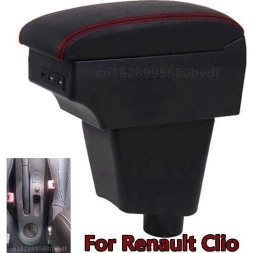 For Renault Captur Clio 1 Clio 2 Clio 3 Clio4 Armrest box central Store content box with USB interface