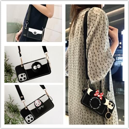 Cartoon Wallet Case For Samsung Galaxy Samsung M30S M21 A42 A12 A02S A52 A72 A32 A02S EU Note 9 8 Strap Cover