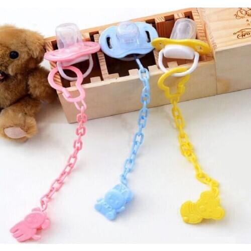 Baby Pacifier Chain Safety Buckle Pacifier Chain Pacifier Holder Chain Silicone Pacifier Chains Bear Baby Teether Teething Chain