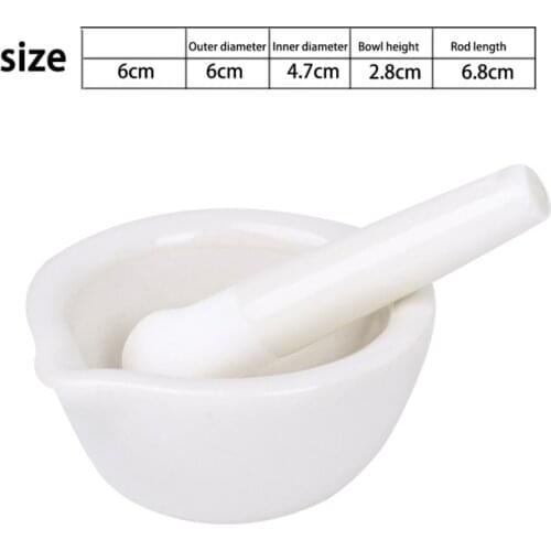 Porcelain Mortar and Pestle Spice Herb Grinder Mixing Grinding Bowl Crusher Set Kitchen Tool Accessories