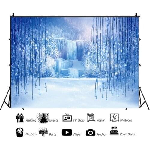 Snow Cartoon Princess Studio Photography Background Cloth Girl Birthday Party Decoration Children Photo Digital Backdrop