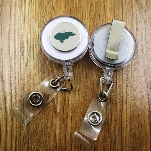 Honduras ID Badge Reel gift for him/her friend family retractable recoil id badge holder work fun