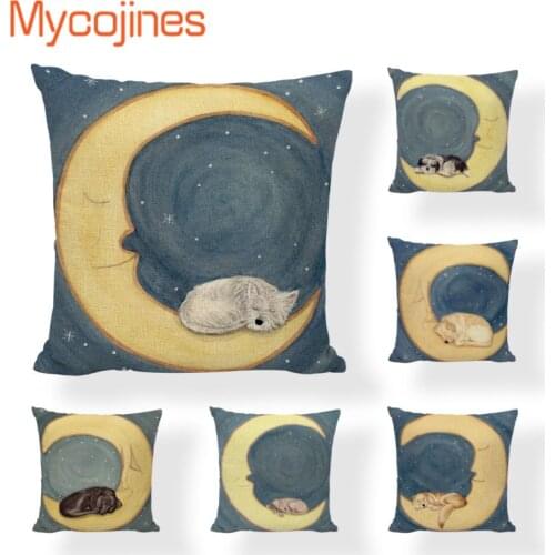 Cute Dogs Animal Pattern Pillowcase Decorative Pillows For Sofa Bed Seat Cushion Cover Linen Throw Pillow Case Cover Home decor