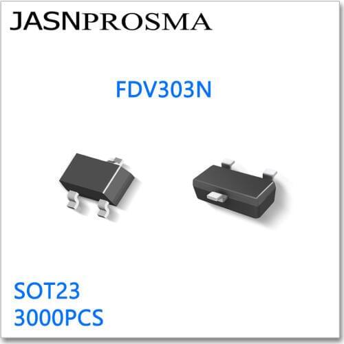JASNPROSMA FDV303N SOT23 3000PCS N-Channel 20V 25V High quality Made in China FDV303 FDV