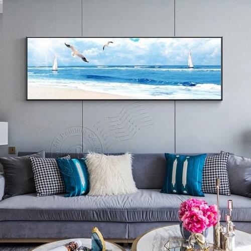 Nordic Style Seascape Print Painting Picture Modern Wall Art Poster And Prints Home Decor Wall Picture For Living Room Unframed