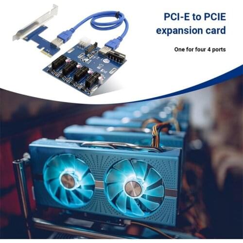 1 Set PCI-E X1 to 4 PCI Express x16 Expansion Kit 1 to 4 Port PCI Express Switch Multiplier PCI HUB 6 Pin Sata USB Riser Card