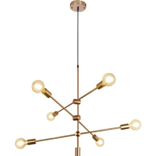 Nordic post-modern creative personality lights wrought iron dining room living room bedroom geometric line pendant lamps E27