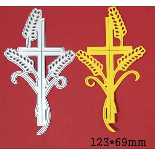 Metal Cutting Dies Cross Wheat Religion Craft Die Cut Mold for DIY Scrapbooking Album Paper Cards Decorative Die Stencils